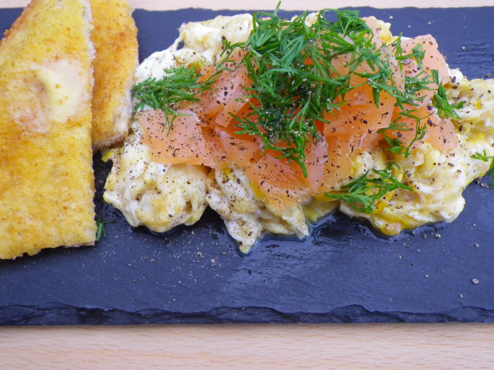 Scrambled Eggs with Smoked Salmon & Dill