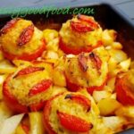rice-stuffed tomatoes with potatoes